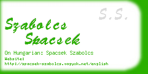 szabolcs spacsek business card